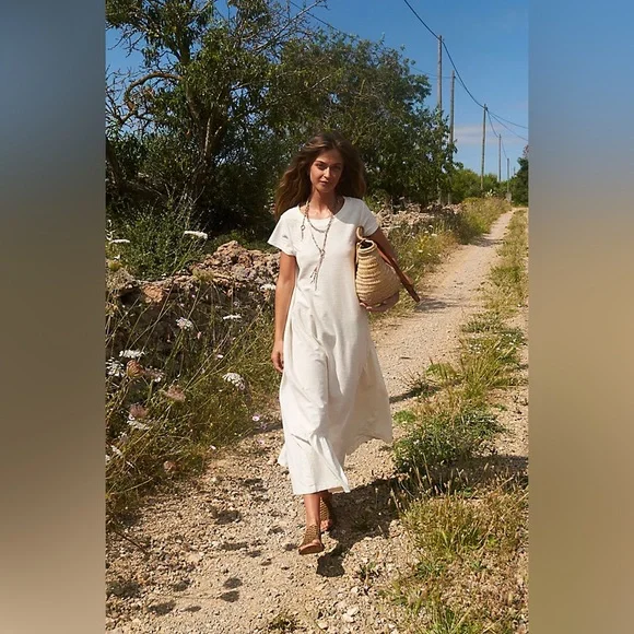 Free People Beach Lena Midi Dress Linen Maxi Free-est Fp - Picture 5 of 8